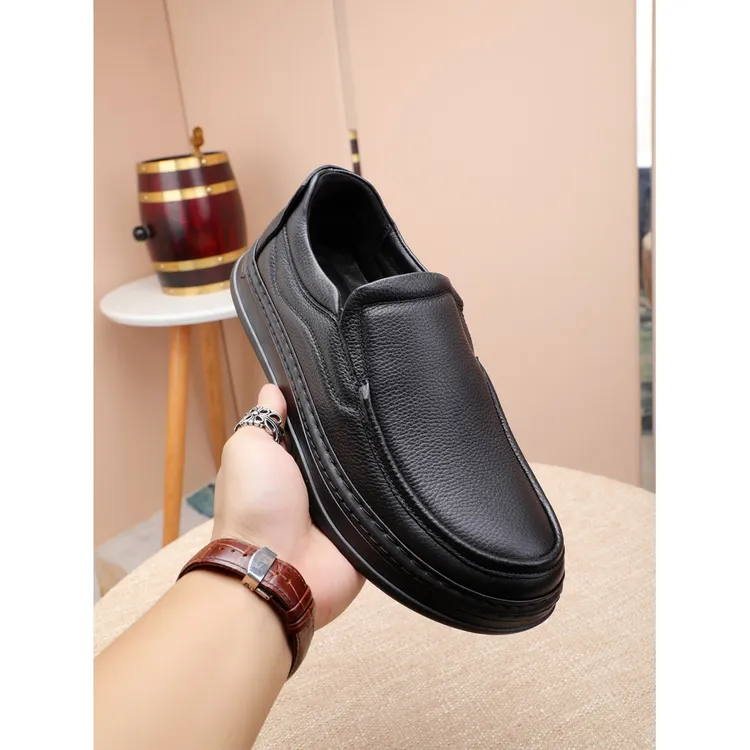 【KJ】皮鞋男头层牛皮休闲鞋春季耐磨软面脚蹬商务皮鞋中年爸爸鞋大