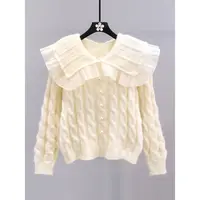 1901-1970网红秋冬时尚慵懒风套头开衫毛衣百搭洋气甜美圆领外穿