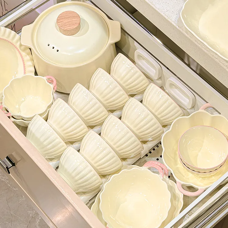 碗盘餐具全套2025新款家用高颜值碗碟盘子奶油风餐具套装新婚礼物