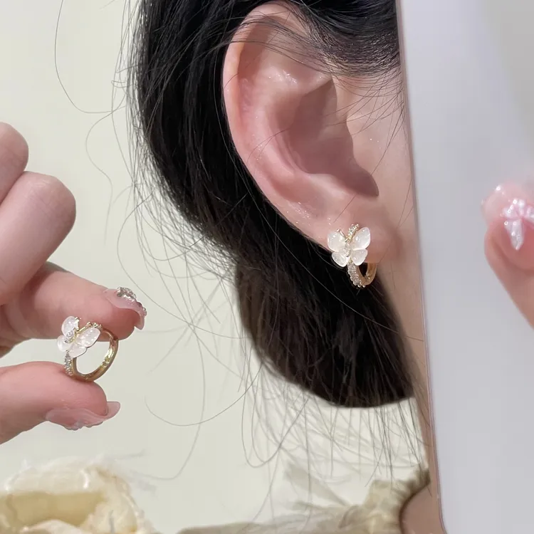 【韩芸汐】 韩芸汐A-265猫猫石金色小众气质耳环耳钉耳扣百搭轻奢
