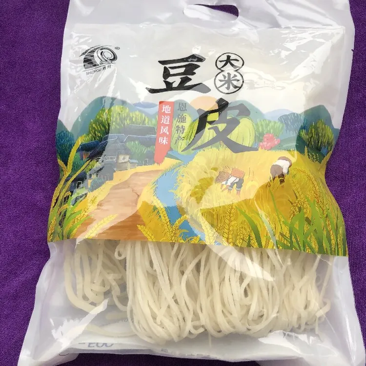 湖北豆皮特产农家手工绿豆豆丝 绿豆皮 宣恩土特产 干豆皮