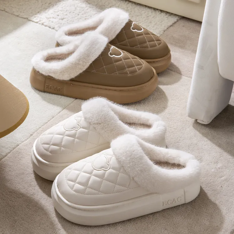 防水棉拖鞋女秋冬季2026新款家居室内防滑保暖厚底外穿包头棉拖男商品图