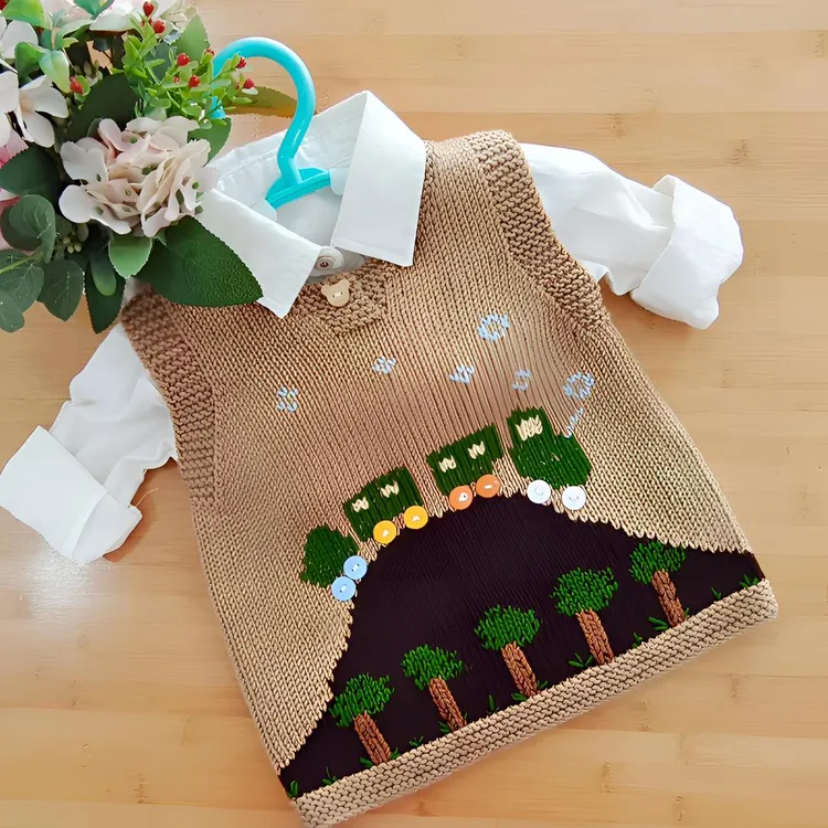 《动力火车》宝宝儿童手工毛线编织马甲背心教程材料包0-13岁男女童