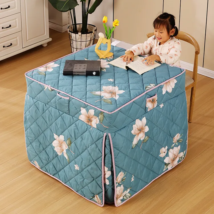 冬季烤火罩烤火桌布正方形桌子罩套电烤炉罩电炉罩烤火被取暖加厚