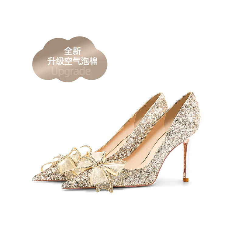 保暖空气棉~主婚鞋女新款新娘鞋不累脚成人礼18岁礼服爆款高跟鞋