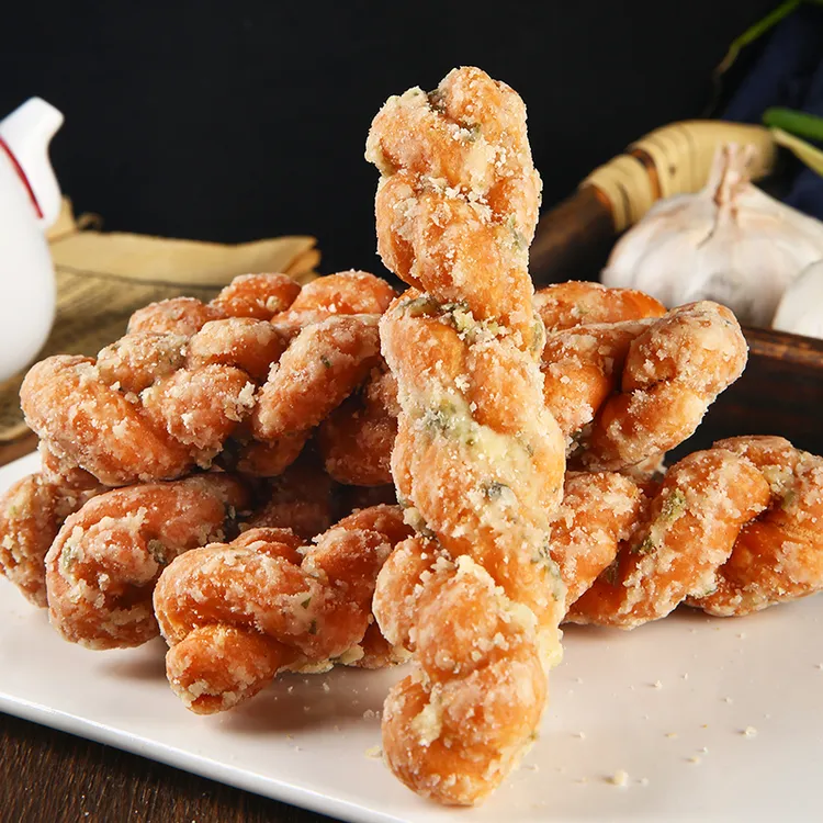 福建闽南特产蒜蓉枝草绳条古早味麻花