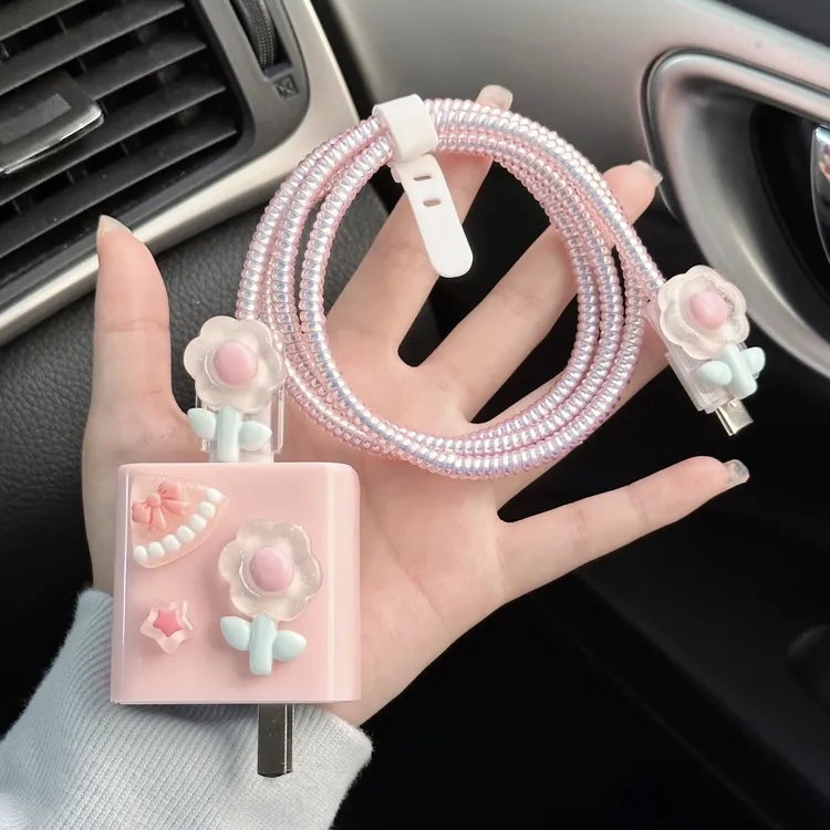 适用华为充电器保护套66W88w快充头mate50荣耀90/P60数据线保护绳商品图