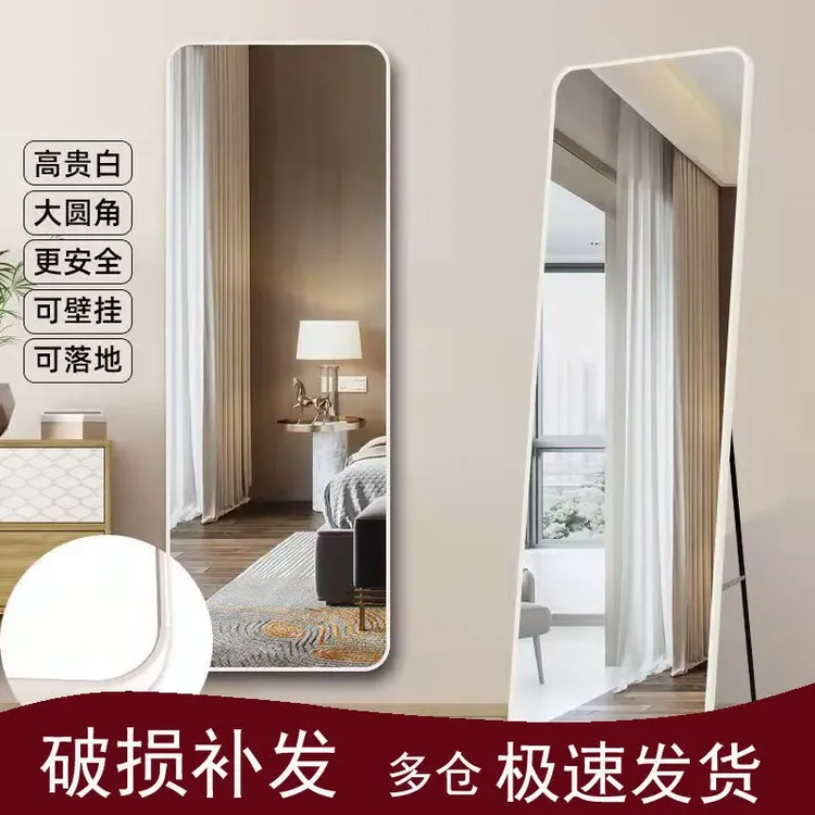 落地镜穿衣镜网红全身镜卧室挂墙女生试衣镜家用立体ins风可壁挂