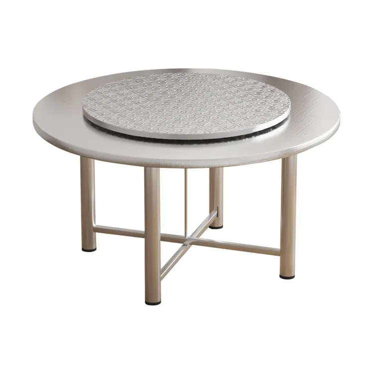 加厚不锈钢折叠圆桌子吃饭家用圆形餐桌大排档酒席大圆桌面圆桌子