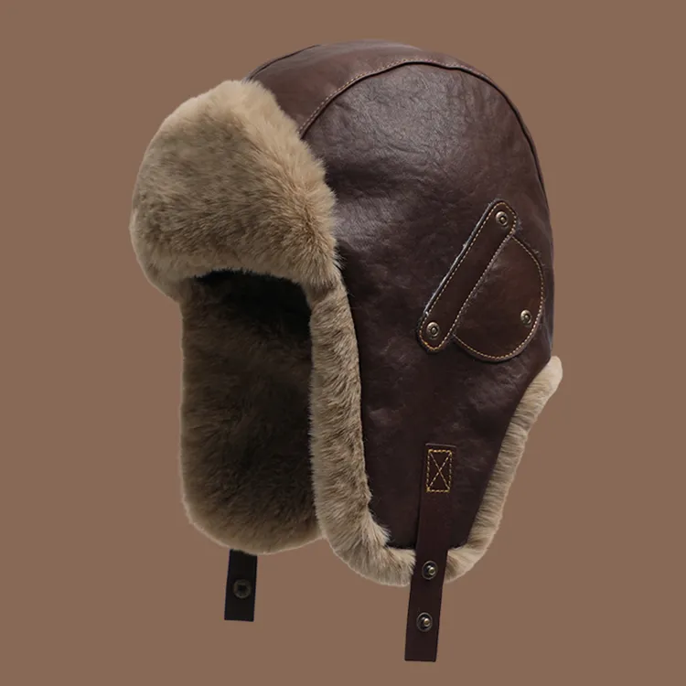 秋冬季男款雷锋帽新款加厚保暖帽骑行骑车防风防寒皮帽子女士帽子