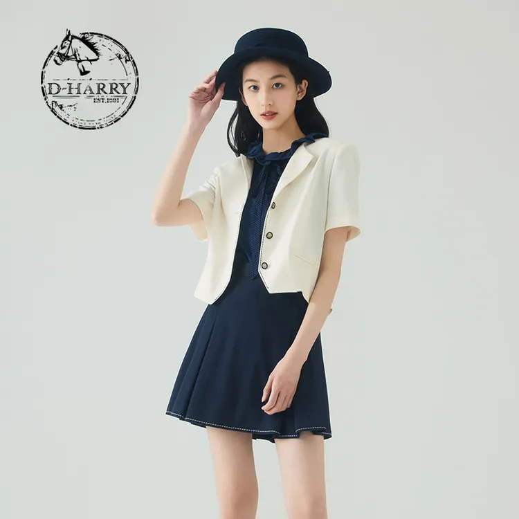 D-HARRY/迪哈利夏显瘦气质短袖时尚薄短外套DH232A96196D