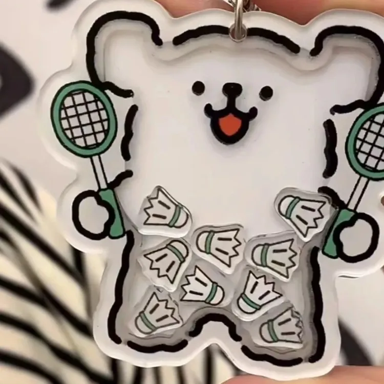 羽毛球乒乓球小狗钥匙扣亚克力挂件书包挂件可爱学生礼品送对象商品图