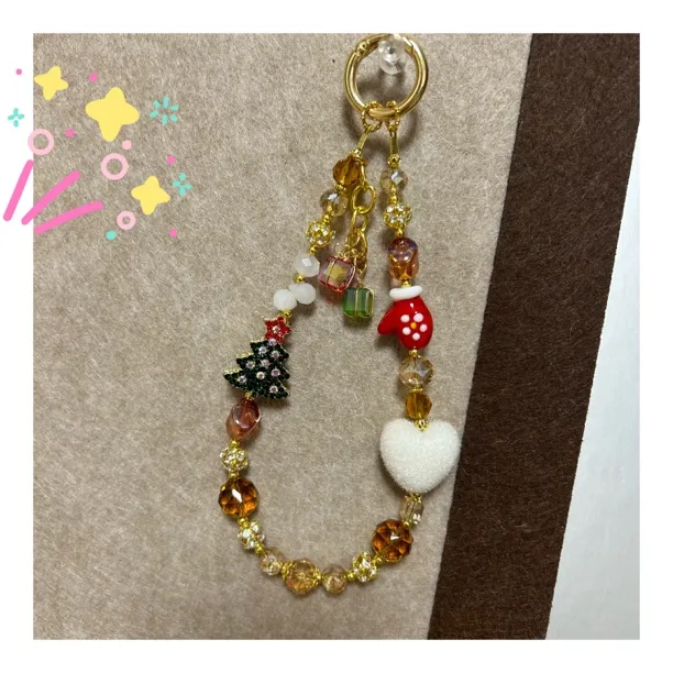 轻奢原创圣诞主题仙女风水晶手机链包挂钥匙扣创意时尚网红个性