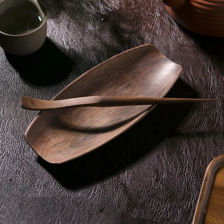高档茶则茶器原木两件套家用茶拨茶勺取茶匙茶具配件醒茶荷日式