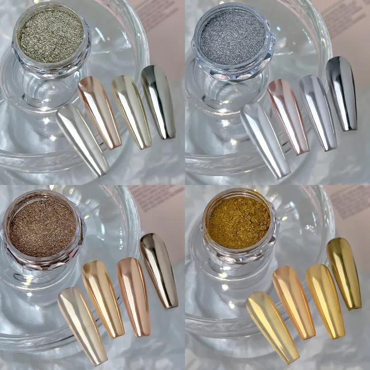 网红闪粉镜面粉新款超亮细腻个性辣妹风高级感金银美甲魔镜粉