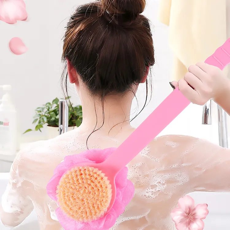 长柄洗澡刷搓背不求人沐浴刷子软毛双面搓泥去灰搓澡清洁刷背神器