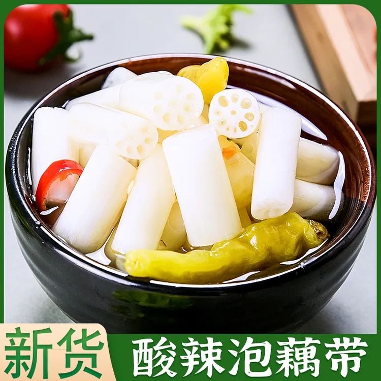 泡椒藕带400g/袋湖北洪湖酸辣泡藕尖新鲜脆爽微酸辣即食下饭泡菜商品图