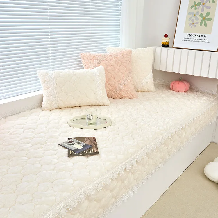 新款加厚飘窗垫3D防滑可机洗玫瑰绒纯色窗台垫阳台垫四季通用定制