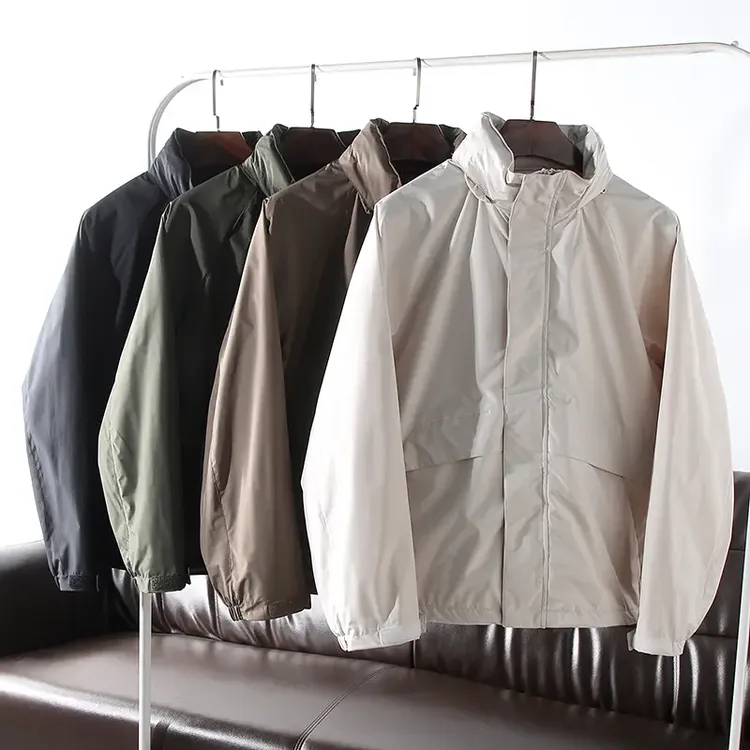 秋季男装运动夹克情侣户外连帽防风夹克春秋宽松潮流休闲男女外套