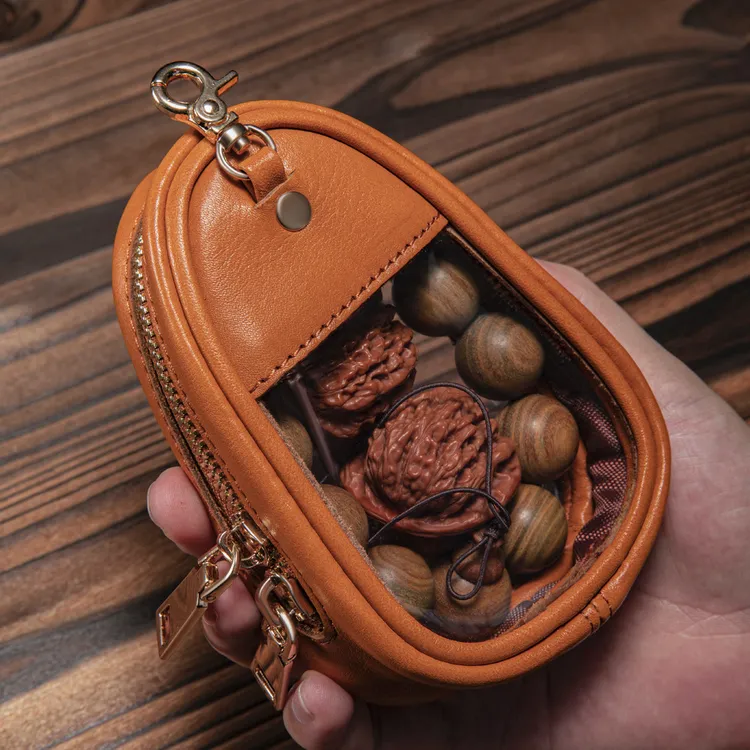 创意文玩便携透明核桃手串收纳袋手工钱包随身零钱钥匙包旅行必备