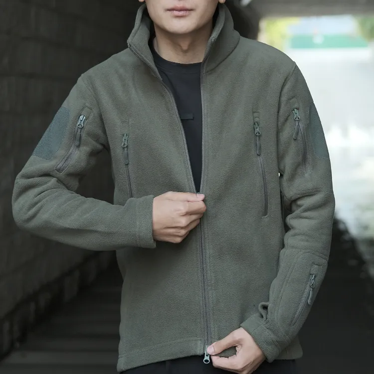 昂垦户外战术抓绒衣男外套双面摇粒绒保暖御寒内胆加厚立领登山服