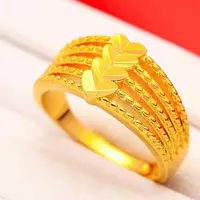 铜合金戒指 铜合金戒指  【五线爱心戒指】新款花样戒指