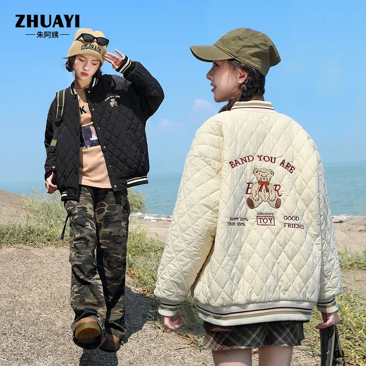 女大童棉服2025春秋款休闲棉服夹克学生党女孩夹棉外套儿童保暖