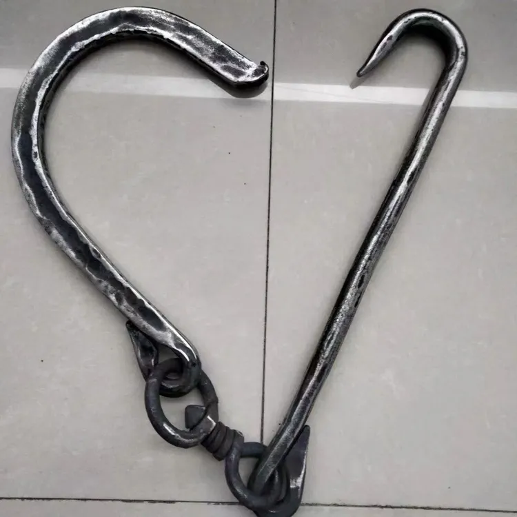 铁匠手工锻打连环钩臀钩屠夫专用挂猪挂驴牛肉大环老式大镣环肉钩