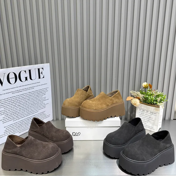 时尚勃肯鞋女2025春秋新款小个子厚底两穿复古百搭时尚网红一脚蹬