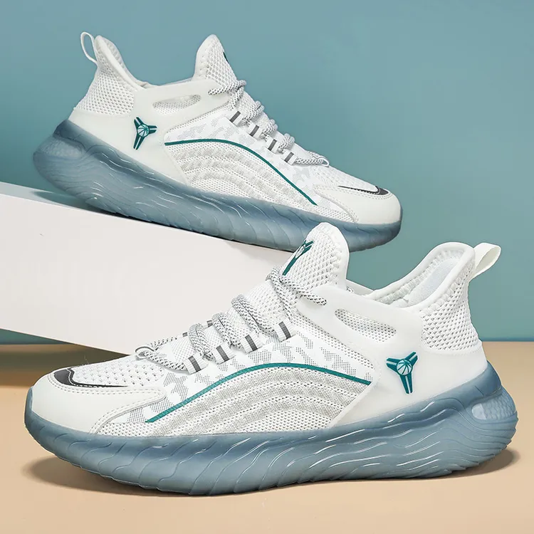 毒蛇曼巴夜光荧光男女情侣跑步运动时尚休闲百搭网面飞织跑鞋2368