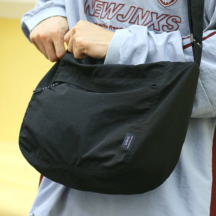 SoBag日系大容量通勤布包女山系运动街头潮男斜挎单肩尼龙大布包