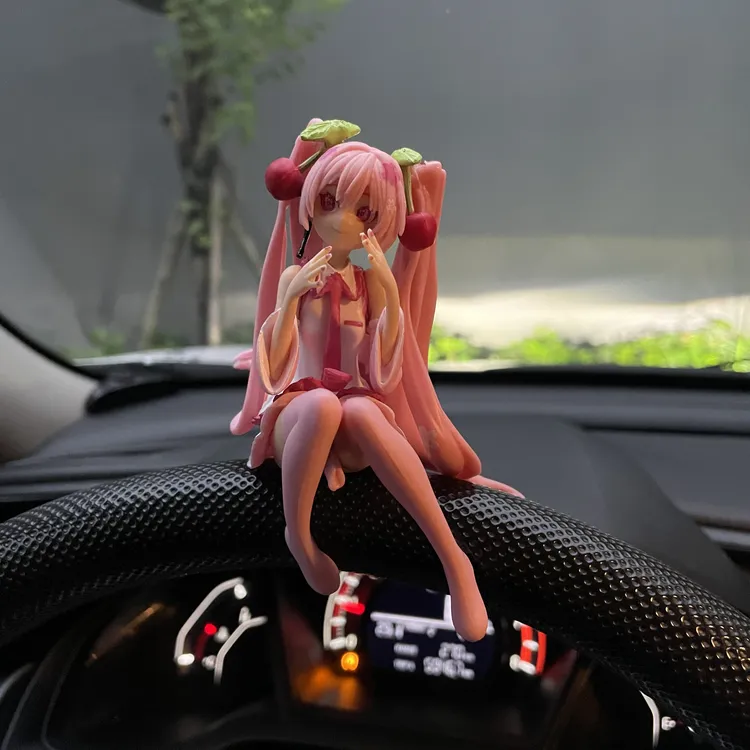 樱桃初音汽车摆件车载中控台二次元动漫手办车内饰品装饰车上用品