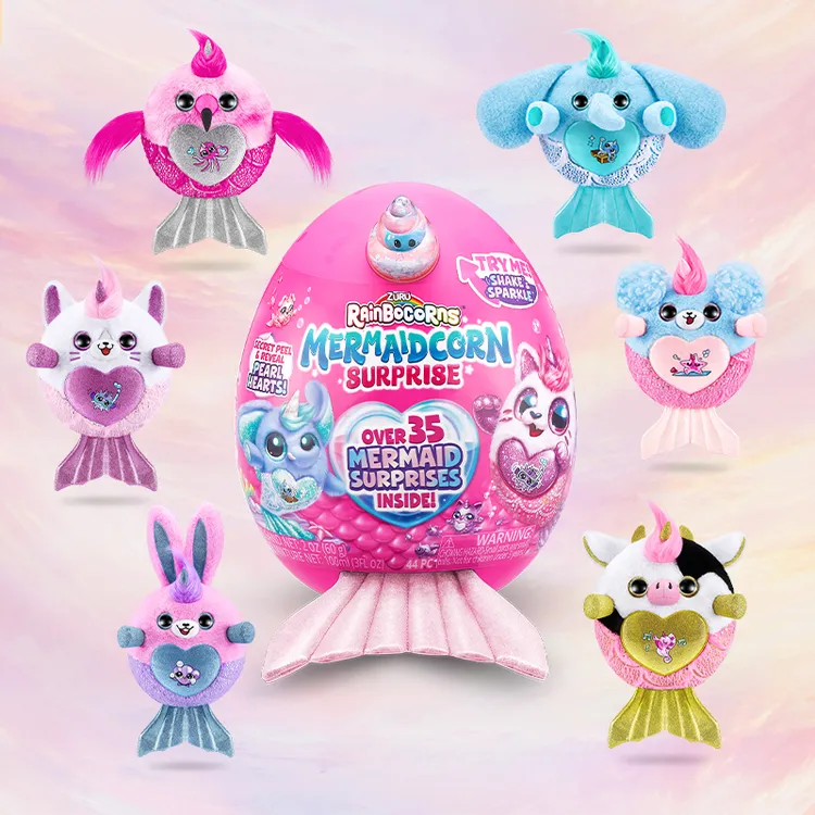 ZURU云波独角兽魔法蛋美人鱼盲蛋盒女孩玩具毛绒公仔儿童生日礼物