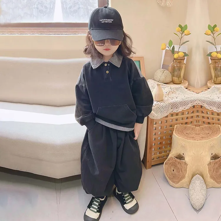 男女童秋装套装2025新款洋气儿童痞帅小童韩版潮网红炸街两件套