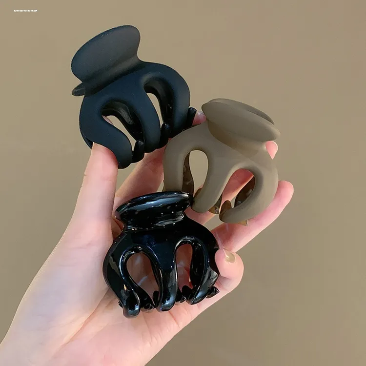 后脑勺高马尾磨砂南瓜抓夹小发夹爪夹固定神器防塌夹子头饰鲨鱼夹