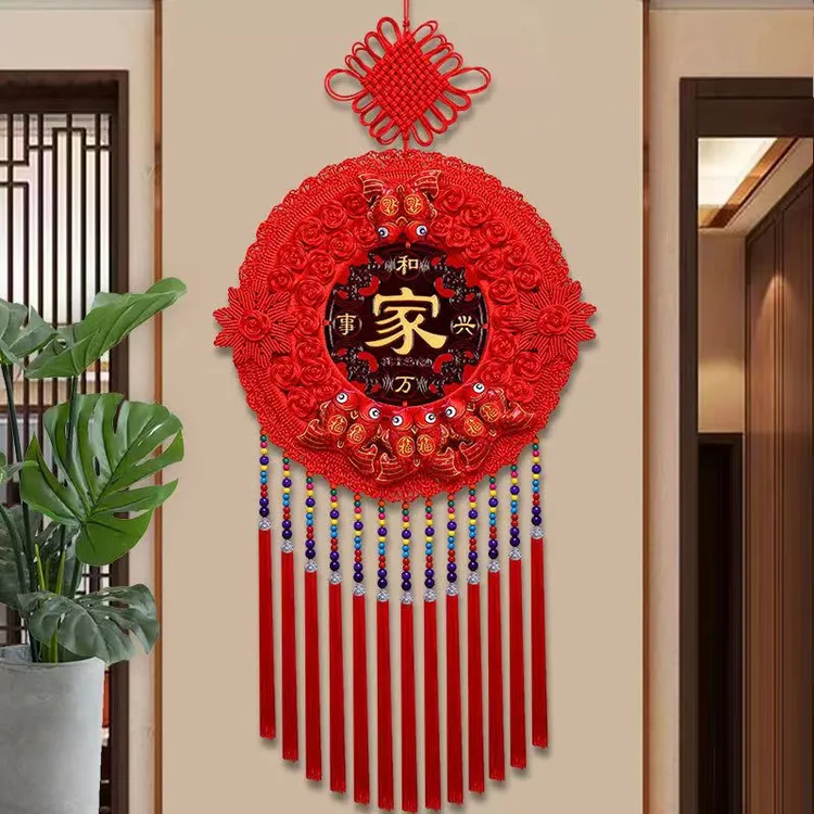桃木手编中国结挂件大号福字挂件真正桃木中国结中国节
