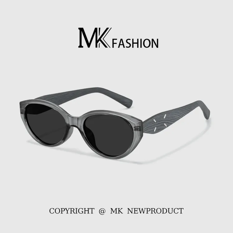 新款欧美猫眼小框复古木纹太阳镜男时尚百搭墨镜女防紫外线高级感