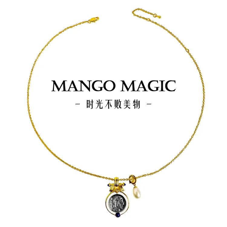 mango magic 铜合金项链 【爱神古币】法式ins百搭小众项链 9361