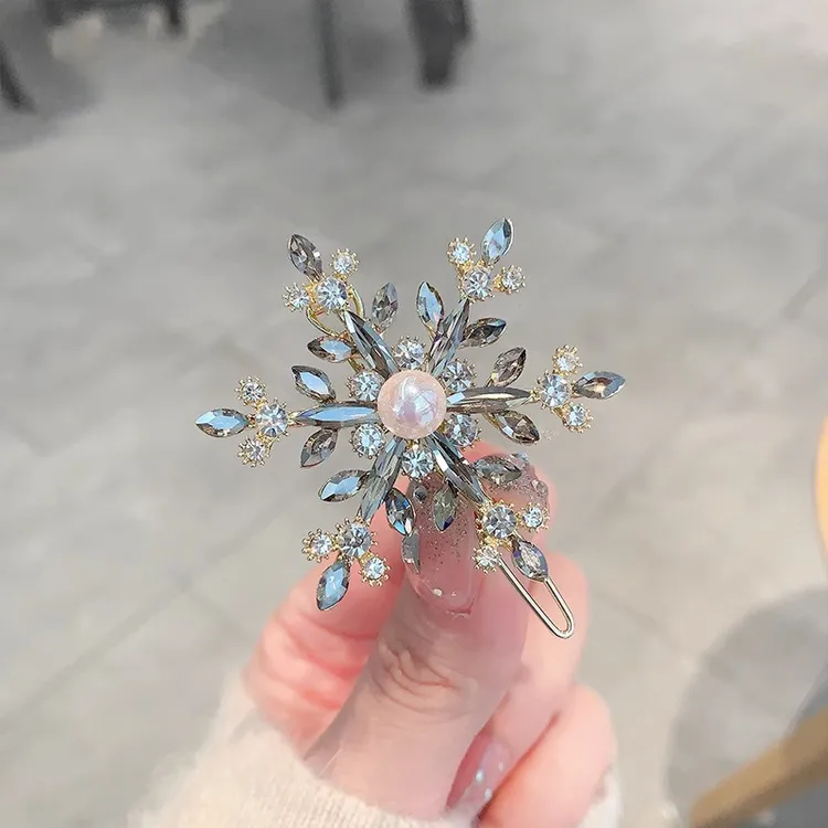 韩式精致网红雪花可爱边夹超仙气质ins刘海侧边夹 优雅百搭青蛙扣