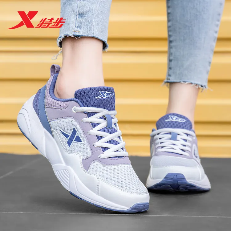 特步女鞋运动鞋阔腿裤必备鞋子女款春夏百搭旅游鞋潮鞋透气跑步鞋商品图
