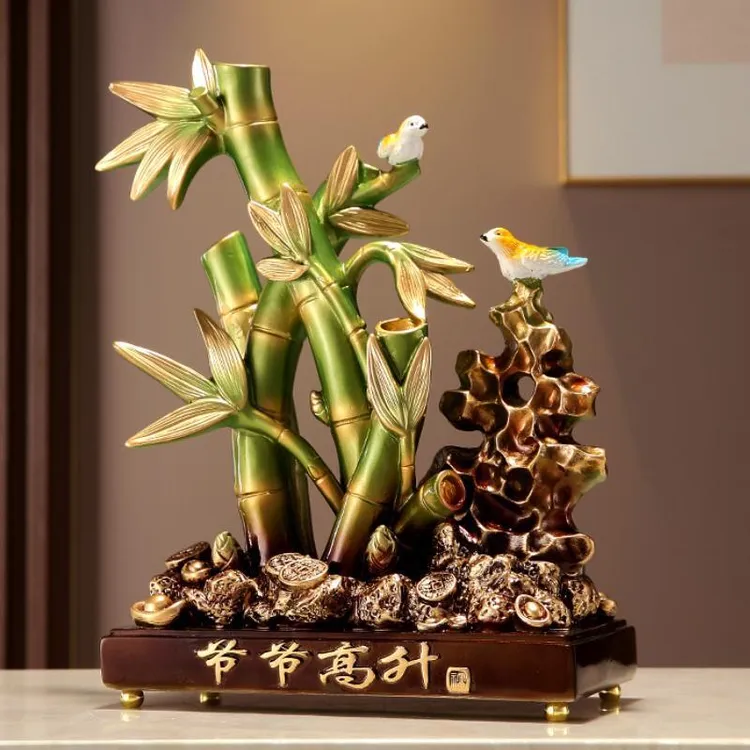 乔迁之喜节节高升竹子摆件创意装饰品高档酒柜轻奢工艺品乔迁礼物