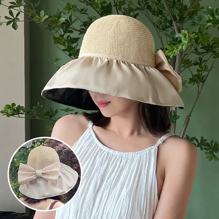 Dorain/朵澜防晒帽遮脸防紫外线遮阳帽女夏季太阳帽大帽檐渔夫帽