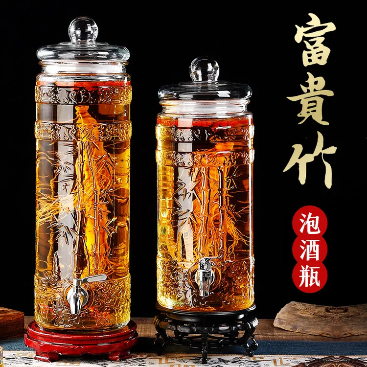 泡酒玻璃瓶家用酒坛子高档密封泡人参药酒无铅酒缸带龙头专用酒瓶