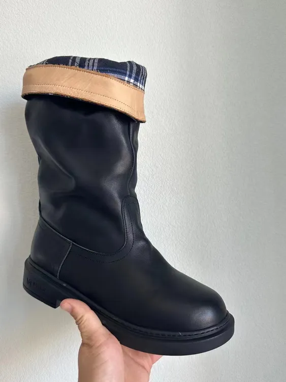 七号靴厂春秋季女士棉里高腰靴子