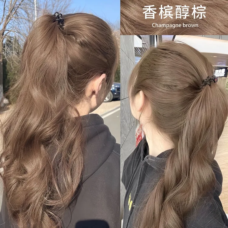【买1送1】免漂香槟醇棕色染发剂植物纯自己在家染头发膏2025流行色