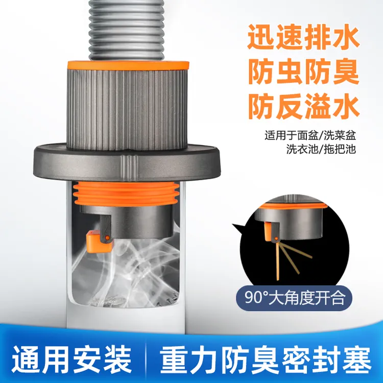 厨房下水管道防臭硅胶密封塞面盆洗手盆洗衣机排水管防溢水神器
