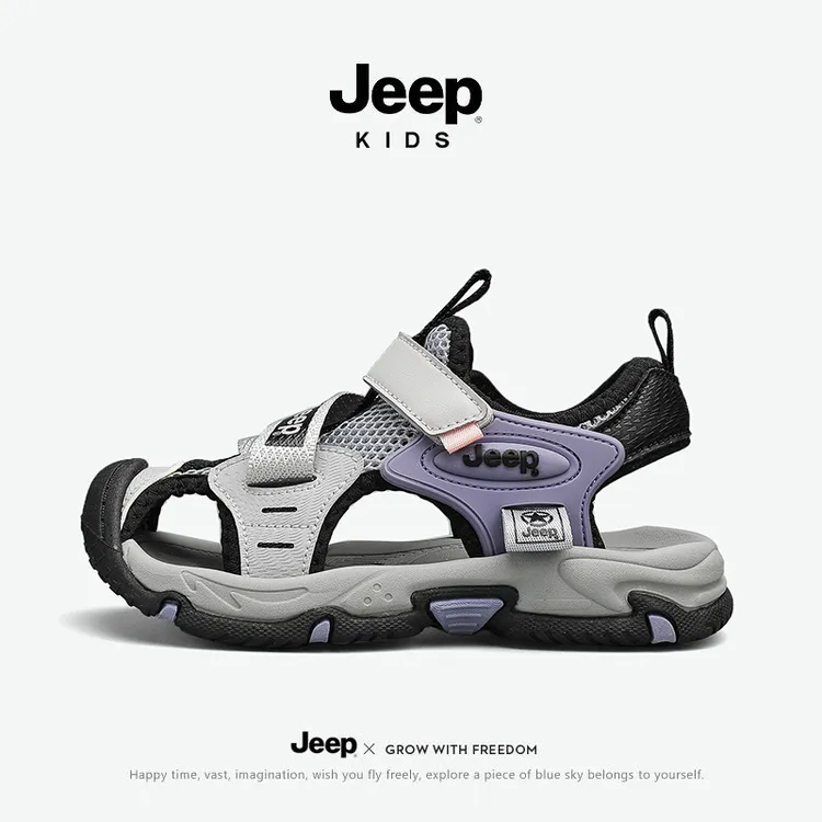 jeep儿童凉鞋夏季软底包头沙滩鞋休闲女童溯溪中大童运动男童鞋子
