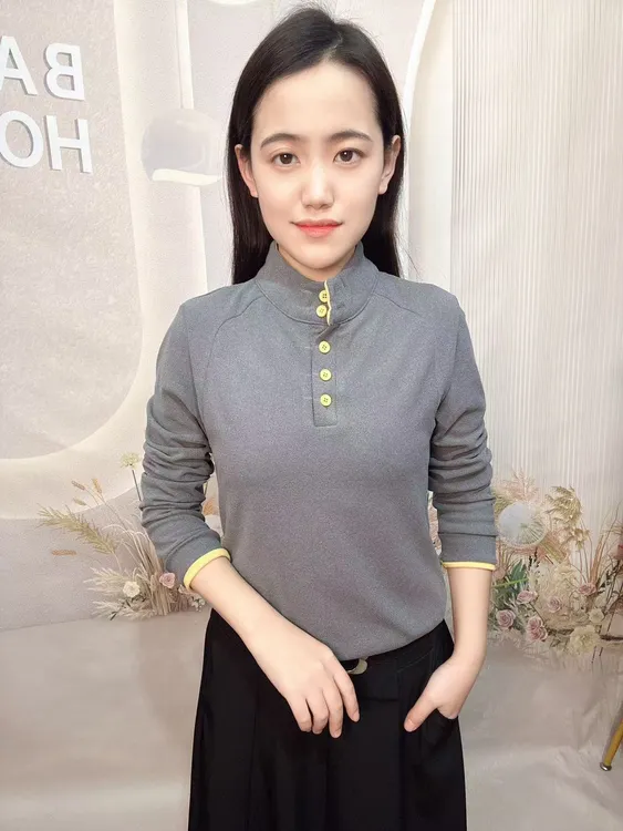 双面奥绒打底衫冬季新款时尚撞色设计感半高领I百搭加厚保暖上衣