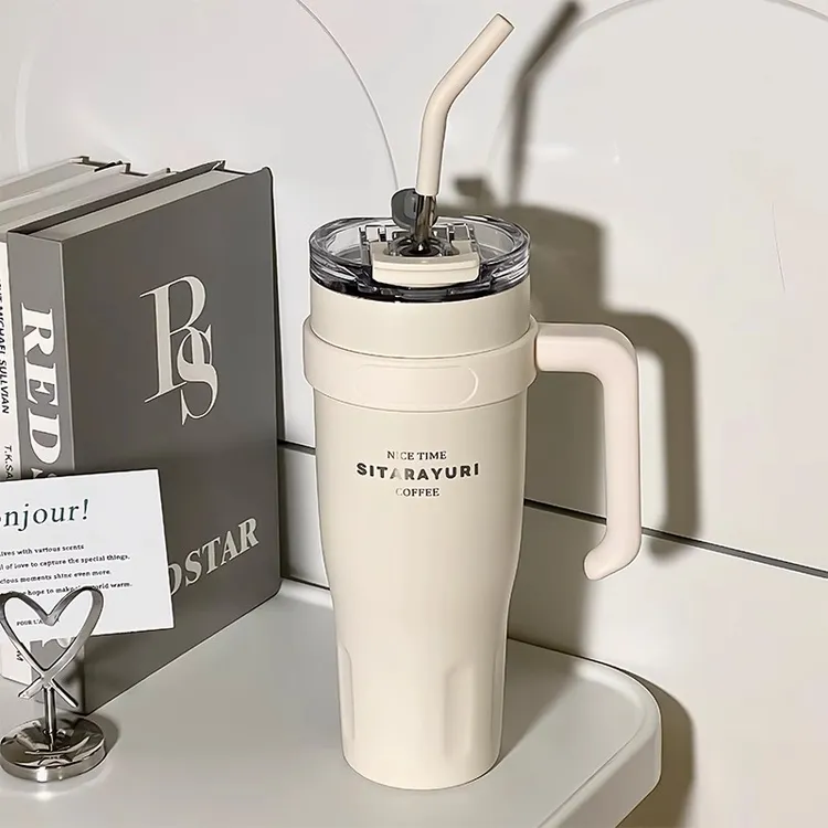 带盖家用保温杯吸管男士简约巨无霸水杯女生网红车载冰霸杯便携