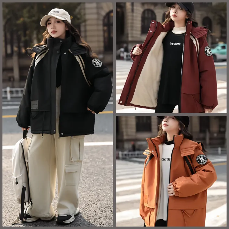 女童冬季加厚派克服2025冬装新款6-12岁15岁中大童学生加绒外套潮